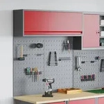 vidaXL 3-tlg. Werkzeugschrank-Set mit Stecktafel Wandmontage Rot