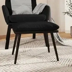 vidaXL Fu&szlig;hocker Schwarz 45x29,5x35 cm Stoff und Kunstleder