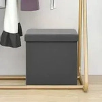 vidaXL Hocker mit Stauraum Grau PVC