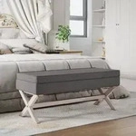 vidaXL Hocker mit Stauraum Dunkelgrau 110x45x49 cm Stoff