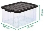 Novaliv 7 tlg Sparset Aufbewahrungsboxen mit Deckel Anthrazit 1x55 L + 2x 15L + 2x 5L
