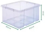 Novaliv 4x Aufbewahrungsboxen mit Deckel 27L transparente Nestbar stapelbare Storage