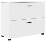 vidaXL Badezimmerschrank Wei&szlig; 76,5 x 35 x 64 cm Holzwerkstoff & Metall
