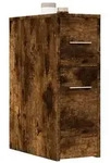 vidaXL Badschrank Schmal mit Rollen R&auml;uchereiche Holzwerkstoff