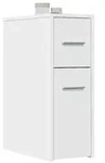 vidaXL Badschrank Schmal mit Rollen Wei&szlig; Holzwerkstoff