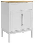 vidaXL Waschbeckenschrank mit Regal mit T&uuml;r FLORO Wei&szlig; 60 x 40 x 80 cm