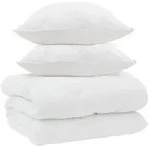 vidaXL Winterbettdecke mit Kissen 3 pcs Wei&szlig; Mikrofaser