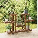 vidaXL Blumenst&auml;nder mit Rollen 110x25x78 cm Massivholz Tanne