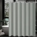 Duschvorhang 180x200cm Grau, Beschwerter Saum