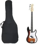 "vidaXL E-Bass f&uuml;r Anf&auml;nger mit Tasche Braun und Wei&szlig; 4/4 46""