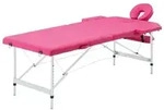 vidaXL Massageliege Klappbar 2-Zonen mit Aluminiumgestell Rosa
