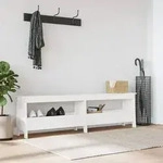 vidaXL Flurbank Wei&szlig; 160x28x45 cm Massivholz Kiefer