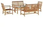 vidaXL Gartensofa-set 5 pcs Natur Massivholz Teak