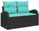 vidaXL Gartensofa Schwarz 124 x 62 x 85cm Poly-Rattan