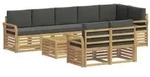 vidaXL Outdoor-Sofagarnitur 9 pcs Wei&szlig; und Anthrazit 59 x 59 x 37 cm