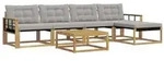 vidaXL Outdoor-Sofagarnitur 6 pcs Wei&szlig; und Hellgrau