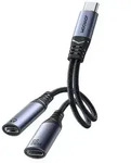 Joyroom SY-C03 USB-C auf 2x USB-C 2in1 DAC-Adapter &ndash; Schwarz Audio Adapter 2-in-1