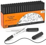 Whiteboard Stifte Set 60 schwarze Marker feine Spitze Magnet
