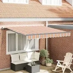 vidaXL Manuelle einziehbare Markise mit bunten Streifen 350x250 cm