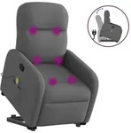 vidaXL Massagesessel mit Aufstehhilfe Dunkelgrau Stoff