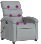 vidaXL Massage-Relaxsessel, hellgrauer Stoff