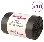 vidaXL M&uuml;lls&auml;cke 250 Stk. Schwarz 60 L