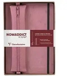 Clairefontaine Set Nomaddict, Notizbuch A5 liniert + Federm&auml;ppchen, rosa 793467C
