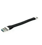 ROLINE USB 3.2 Gen 1 Silikonkabel, USB A-C, ST/ST, schwarz, 11 cm Kabel USB &