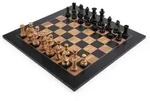 Schachset Schwarz Olive Deluxe, Feld 50 mm