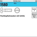 Flachkopfschraube ISO 1580 Schlitz M2x 6 A 4 1000 St&uuml;ck