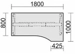 Schreibtisch E-Flex H650-1250xB1800xT1000mm Buche/silber re.elektr.h&ouml;henv.