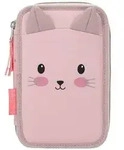 Depesche 14033 Princess Mimi - Gef&uuml;llte 2-Fach Federtasche in Rosa, mit Katzen Motiv