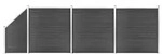 vidaXL Zaunelement Set WPC 619x(105-186) cm Schwarz