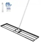 VEVOR Rasennivellierrechen, Levelingrake mit 213 cm Griff, 1219x254 mm Bodenplatte,