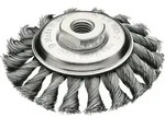 Zopfkegelb&uuml;rste D.115mm Gew.Drahtst&auml;rke 0,5mm STA 12mm 15000min-1 LESSMANN