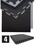 3.2qm Profi Fitnessmatte 2cm - 4er Set 90x90 Bodenschutzmatte f&uuml;r Fitnessger&auml;te