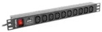 Lanberg PDU-10I-0200-IEC-BK - 1U - Horizontal - Schwarz - 10 AC-Ausg&auml;nge -