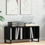vidaXL Schallplattenschrank Schwarz Eiche 100x38x48 cm Holzwerkstoff