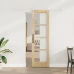 vidaXL Schiebet&uuml;r mit Beschl&auml;gen Set 61x198,5 cm Massivholz Kiefer