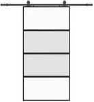 vidaXL Schiebet&uuml;r mit Beschlag Schwarz 102,5x205 cm Hartglas