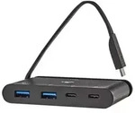 Nedis USB-Adapter USB 3.2 USB Type-CTM 2x USB Type-A / 2x USB Type-CTM, Schwarz2x