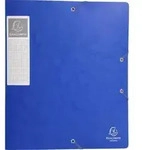 Exacompta 10x Archivbox R&uuml;cken 60mm Karton + 3 Klappen Gummizug A4 Blau 16005H