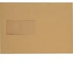 Versandtasche DIN C5, haftklebend, Fenster, braun, 90 g/m2, 500 St&uuml;ck