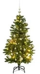 vidaXL K&uuml;nstlicher Weihnachtsbaum Klappbar 150 LEDs & Kugeln 120 cm