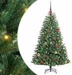 vidaXL K&uuml;nstlicher klappbarer Weihnachtsbaum mit 150 LEDs Gr&uuml;n 150 cm