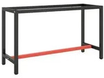 vidaXL Werkbankgestell Mattschwarz und Mattrot 140x50x79 cm Metall