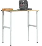 vidaXL Werkbank 100x60x(71,5-98) cm Massivholz Eiche