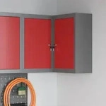 vidaXL Eck-Werkzeugschrank Wandmontage Abschlie&szlig;bar Rot Stahl