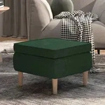 vidaXL Hocker mit Holzbeinen Dunkelgr&uuml;n Stoff