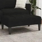 vidaXL Fu&szlig;hocker Schwarz 77x55x31 cm Stoff